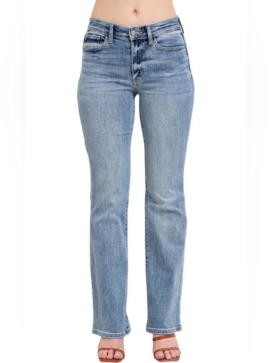 Judy Blue Denim - Judy Blue Mid Rise Boot Cut Jeans Medium Wash Style JB82337LT-PL Size 14W